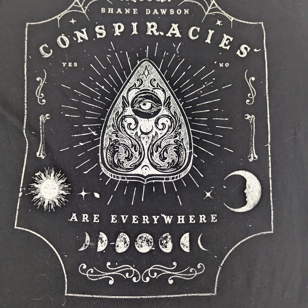 Shane Dawson Conspiracies Are Everywhere Ouji Board Graphics Tee Large